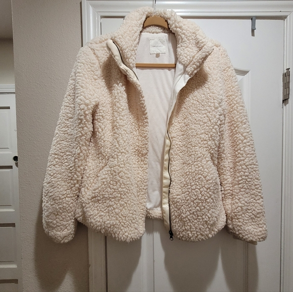 Thread & Supply Ivory Sherpa Teddy Jacket – XS Pre-Loved - Picture 1 of 5